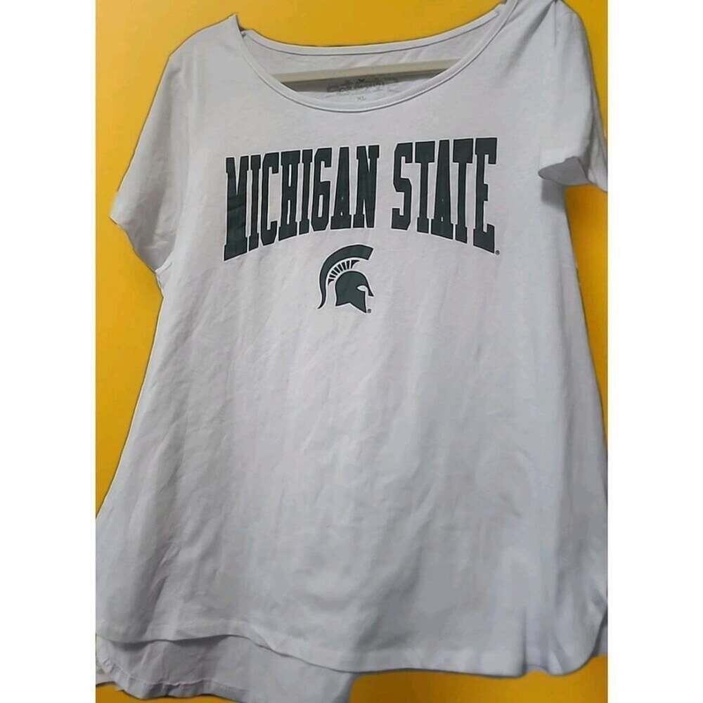 Colosseum Michigan State Spartans White Womens XL Shirt New A127 Excellent NWOT
